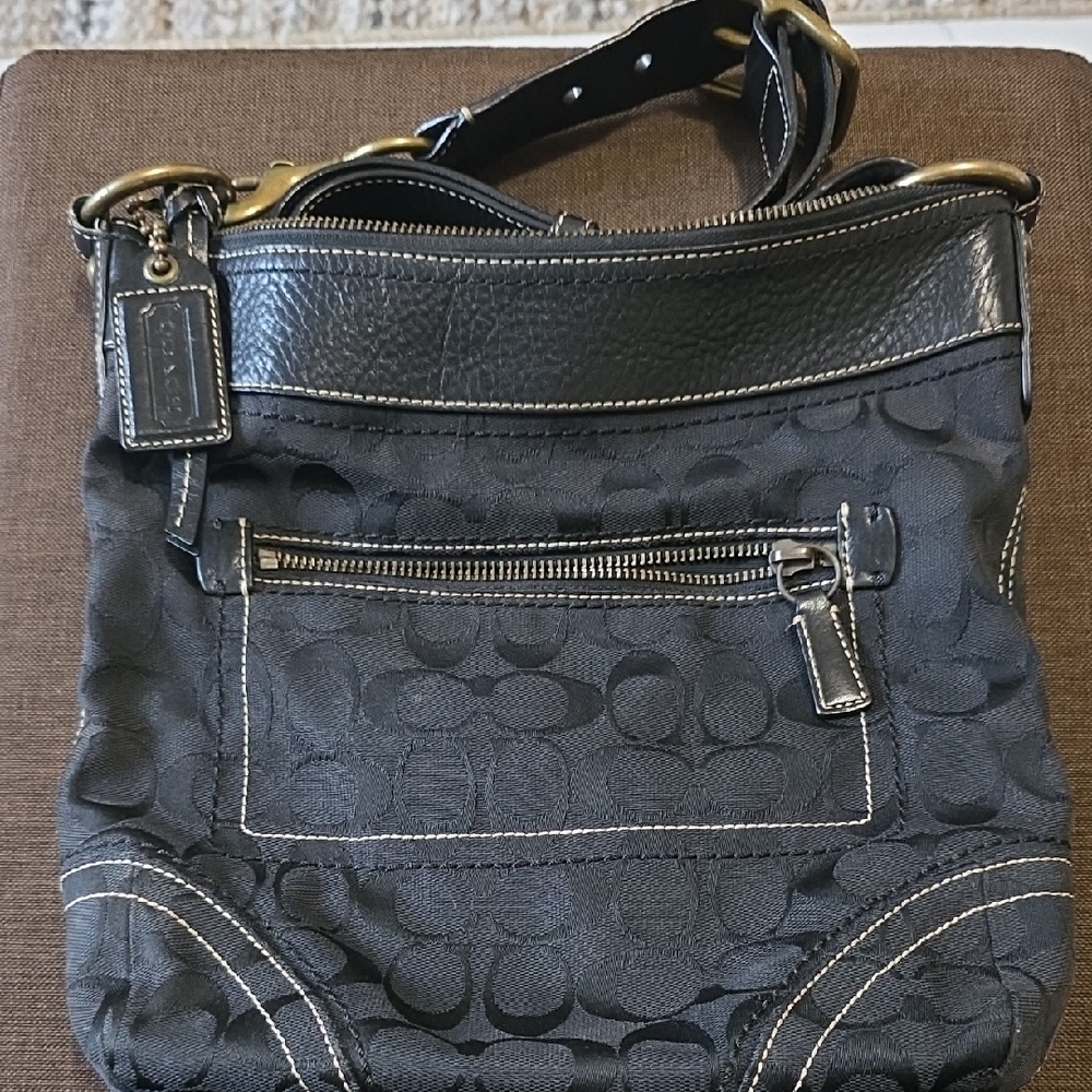 Coach Black Signature Shoulder Bag